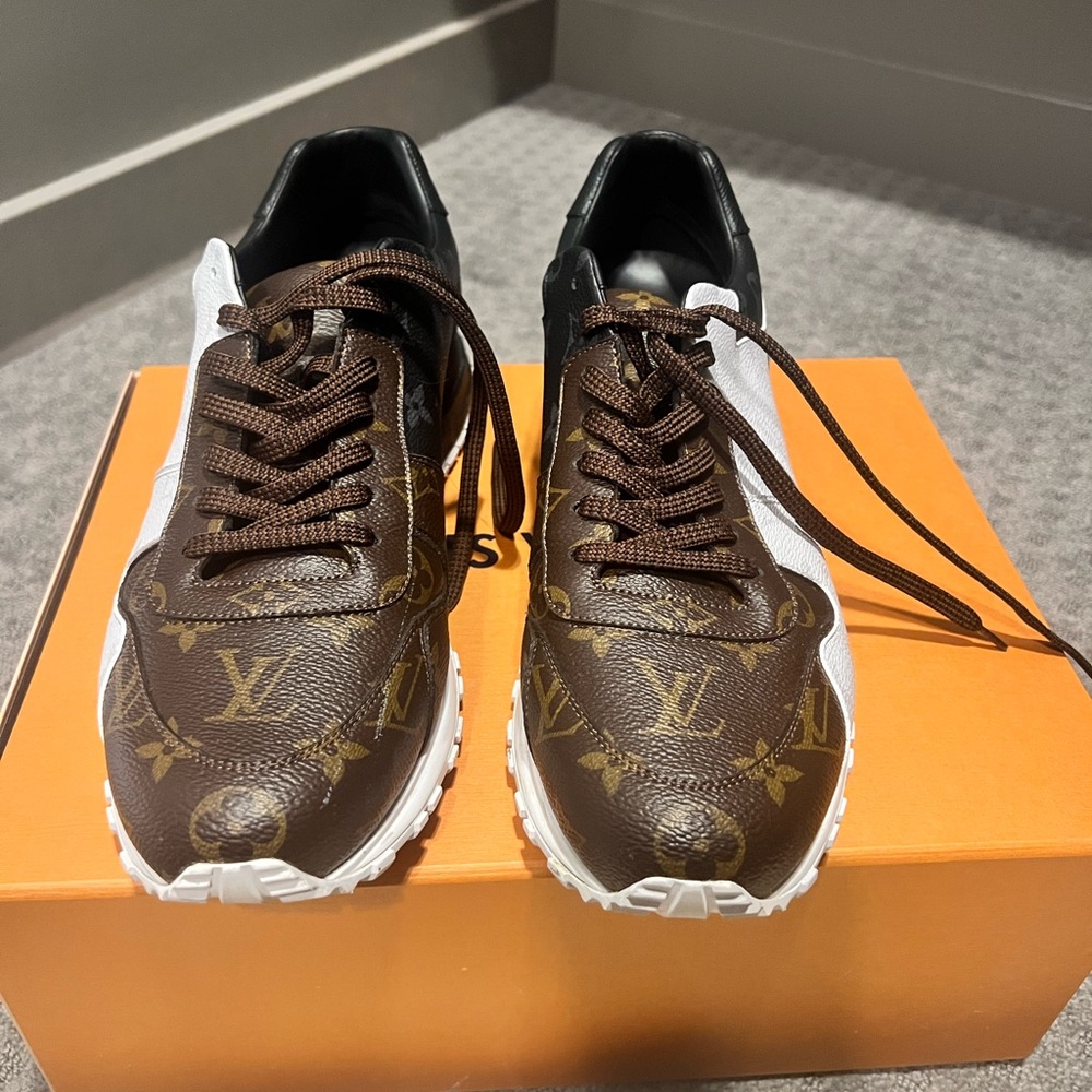 Louis Vuitton Brown and White Monogram Sneakers